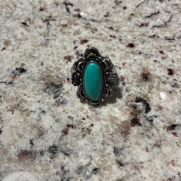 Burnished Silvertone & Turquoise - Picture 5 of 5